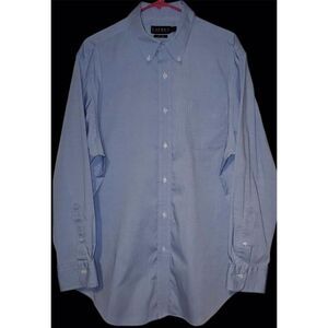 Lauren Ralph Lauren Blue Dress Shirt Size 17.5 34/35 Long Slv Button Non Iron